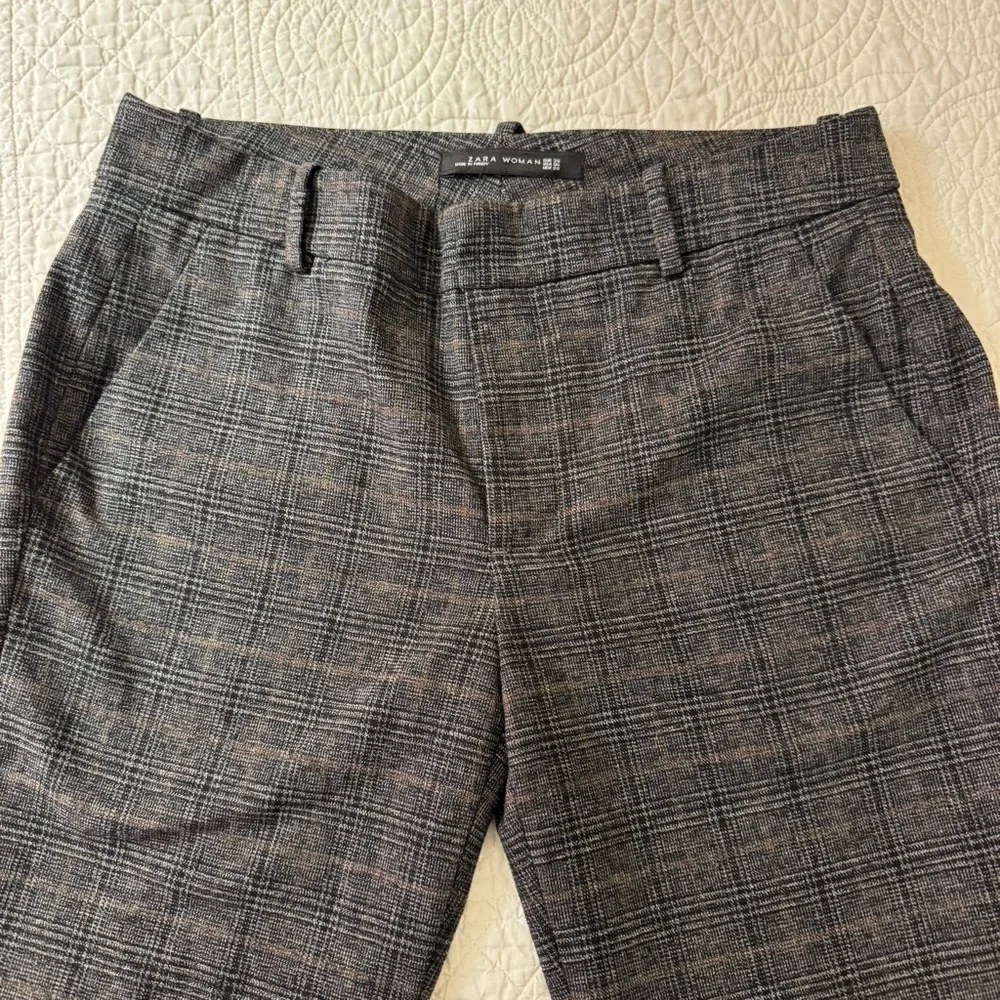 Zara Woman Checkered Charcoal Pants